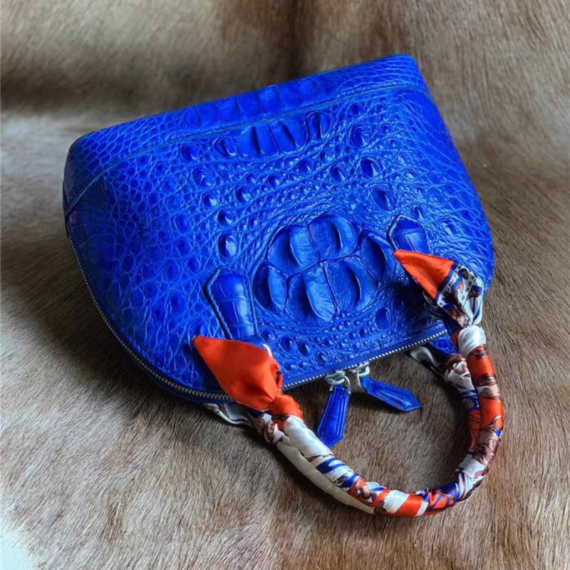Authentic Exotic Crocodile Skin Women's Shell Purse Genuine Alligator Leather Female Handbag Lady Single Shoulder Bag