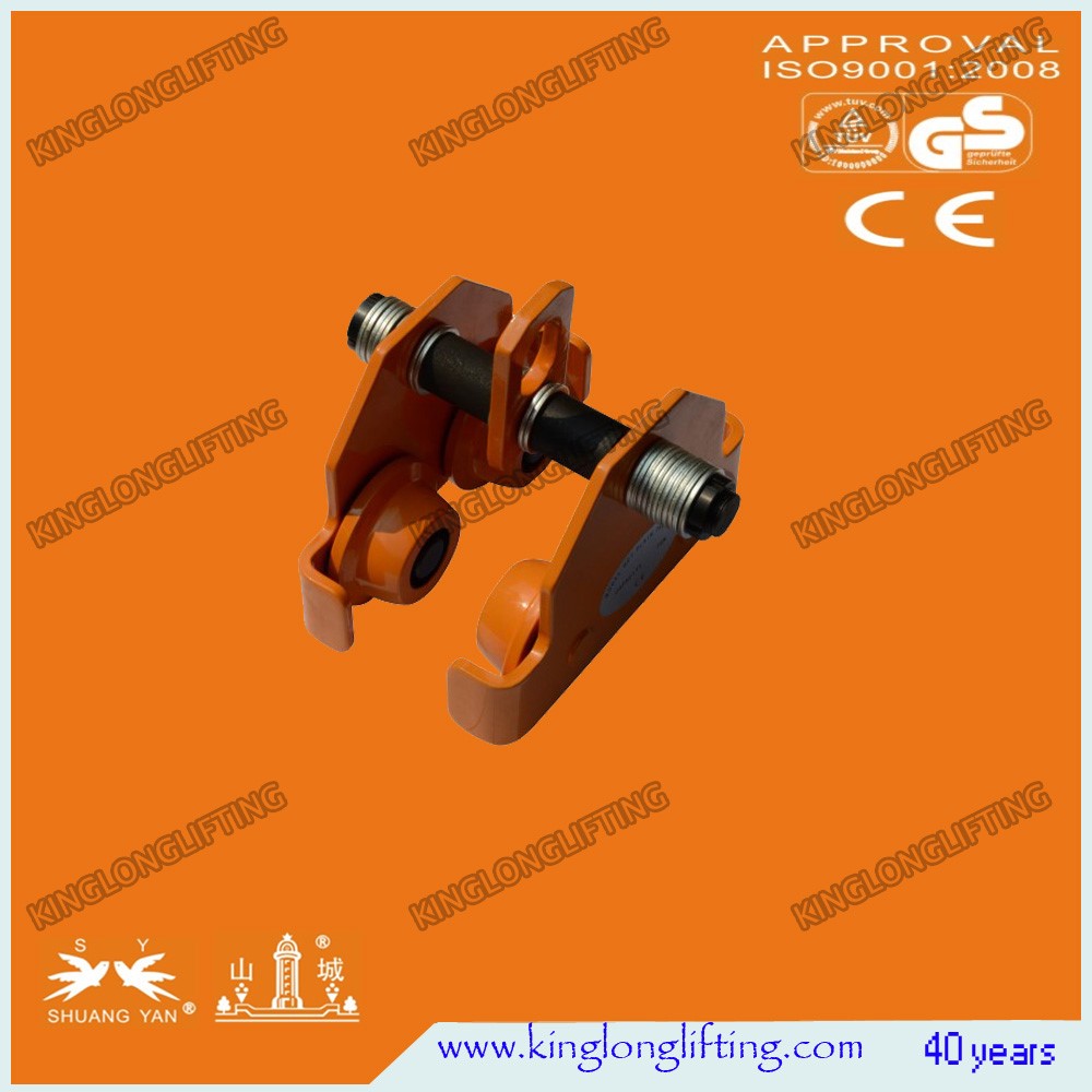 H Beam Electric Hoist Trolley , Steel Beam Trolley Manua Suspension Adjustable