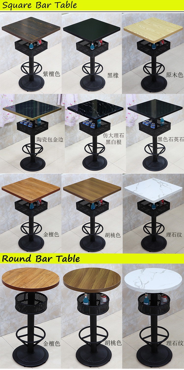 Vintage Pub Table Rectangle High Top Table Wood Restaurant 60x120x103cm