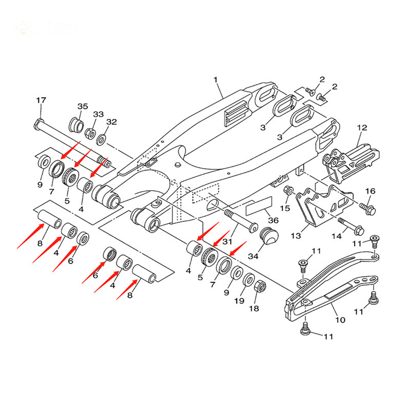 Needle Roller Bearing Set for Yamaha Motorcycle Accessories Machined Rings and Construction