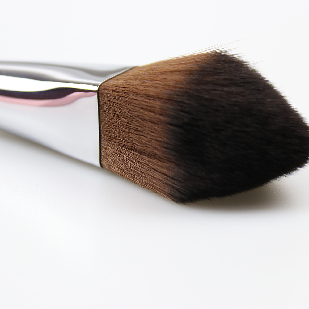 Square Loose Powder Facial Makeup Brush Copper Ferrule Solid Wood Single