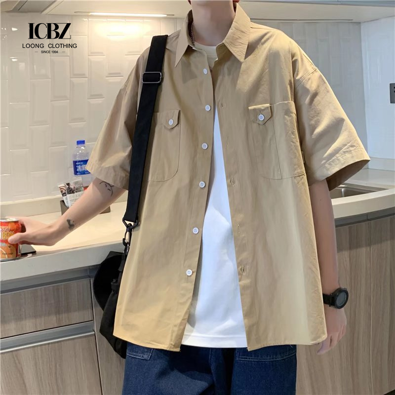 Short Sleeve Poplin Darts Men's Cotton Dress Shirts for Casual Wear Customized Design