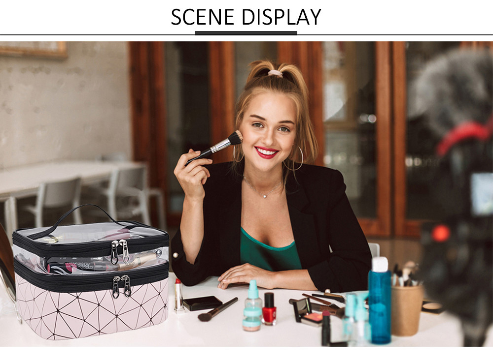 Waterproof Multifunction Marble Zipper Toiletry Bag For Women