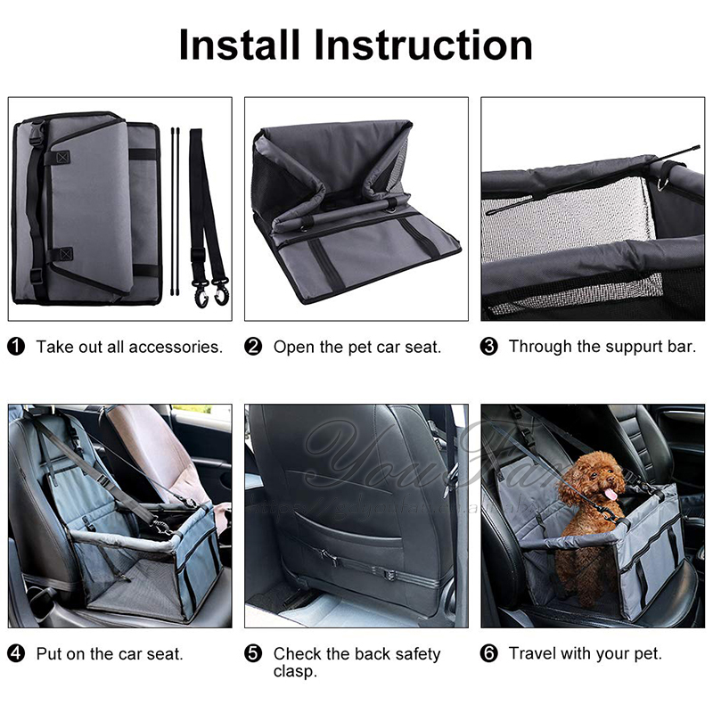 Breathable Bag with Seat Belt Dog Carrier dog booster seat car