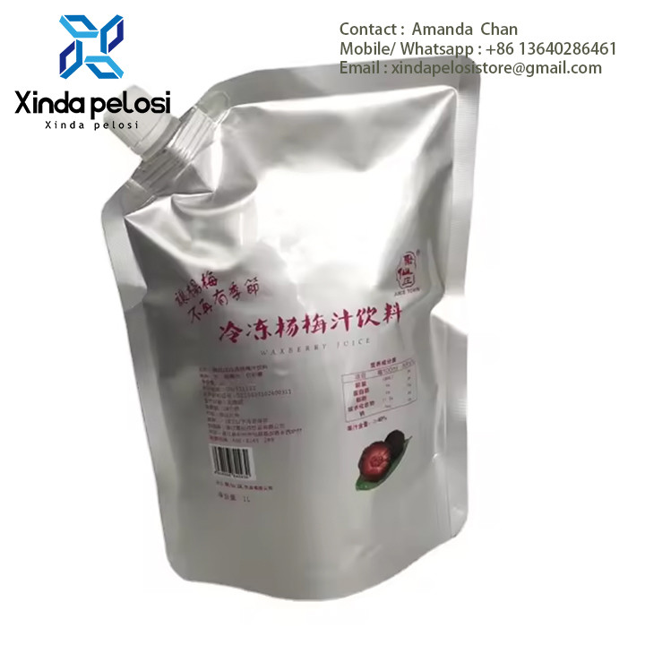 Food Grade Material Safe Transparent Nozzle Stand Up Pouch Packaging With Natural Suction Nozzle