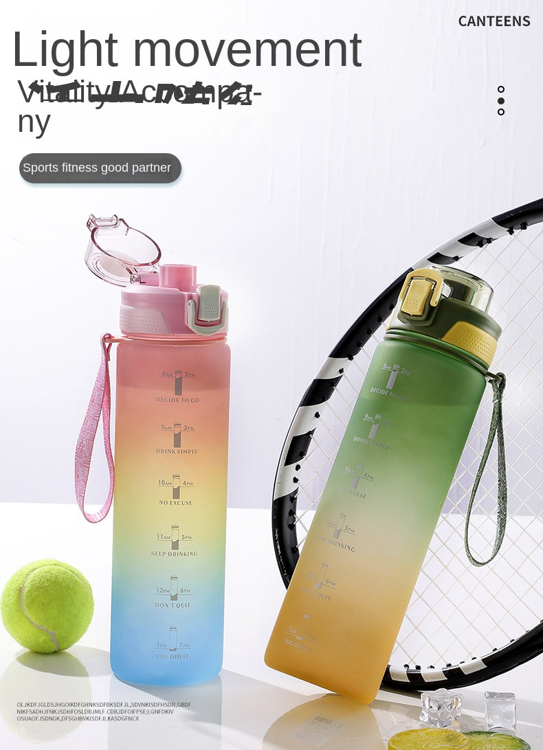 Customized Portable Summer Large Capacity Personalized Sports Water Bottles Plastic Water Bottle 1000ml 32oz Outdoor Sports Activities Travel Cycling