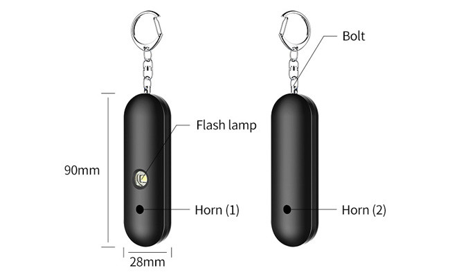 Safe Sound Personal Alarm Siren Keychain With Led Flashlights For Women Girls Kids Elderly
