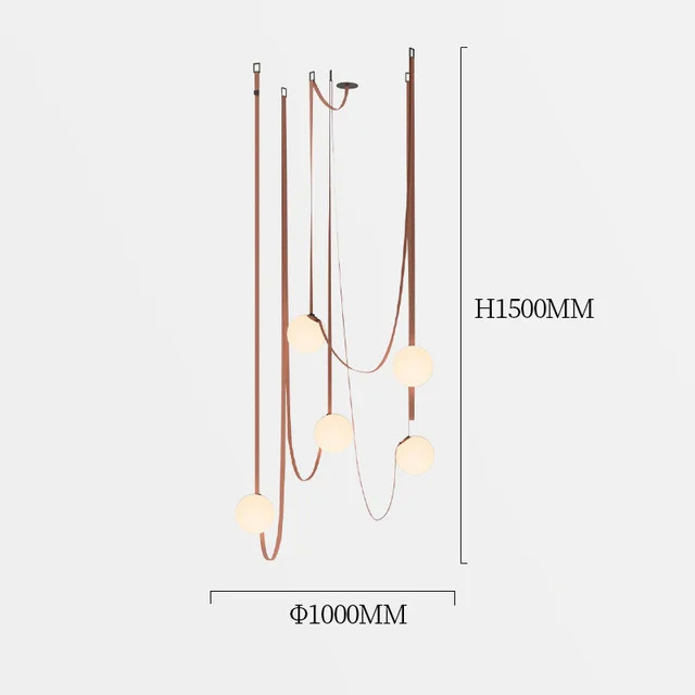 Minimalist Duplex Floor Wabi Sabi Style Designer Villa Belt Living Room Dining Room linear pendant lighting(WH-AP-560）