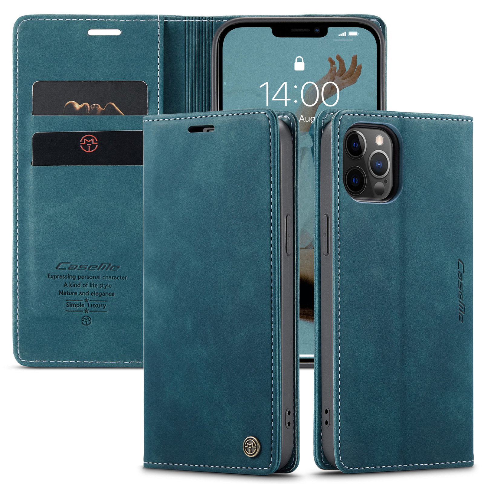 CaseMe 15 Ultra Luxury Wallet Case Card Magnetic Holder TPU Leather Back Cover For Iphone 15 Pro Phone Case