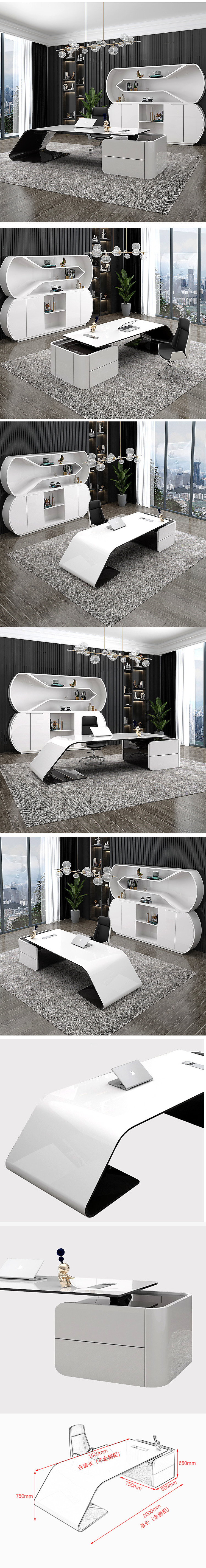 Luxury Executive President Manager Supervisor Desk with MDF Baking Varnish Material