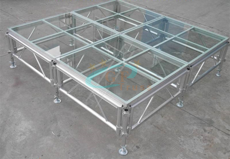 Assemble Mobile Wedding Swimming Pool Stage Glass Acrylic Stage Aluminum Frame