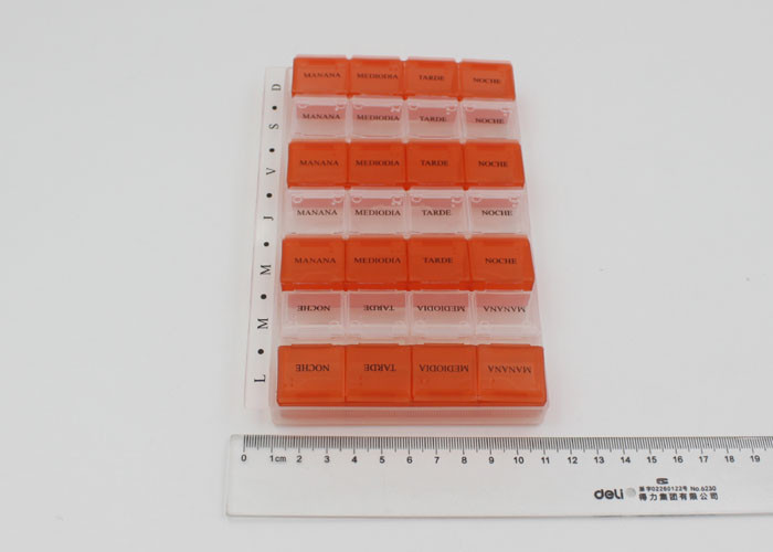 Food Safe Standard Small Plastic Pill Containers For Elderly With Logo Printing
