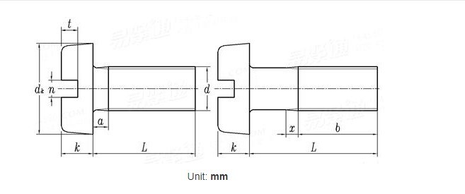 M5*12 Titanium Pan Head Slotted Screw With DIN84