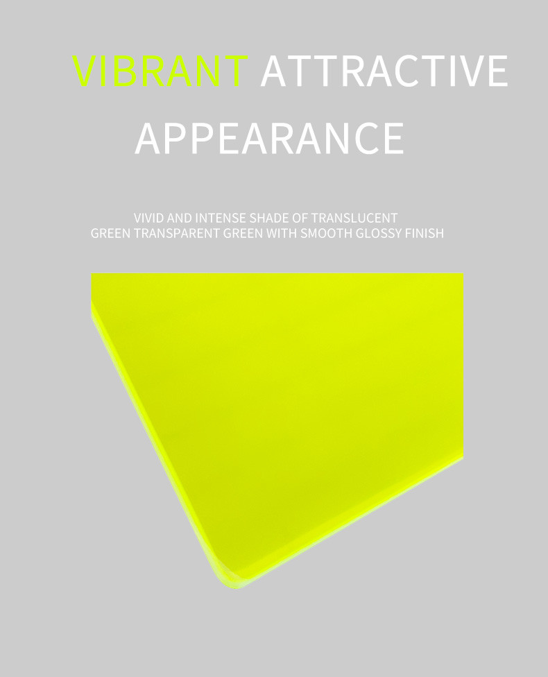 Fluorescent Neon Translucent Green Color Cast Acrylic Plexiglass Sheet For Signage