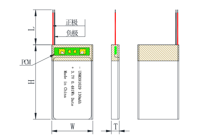 391629 Rechargeable Lithium Polymer Battery 3.7V 160mAh Lipo Battery for Smart Waerable Products