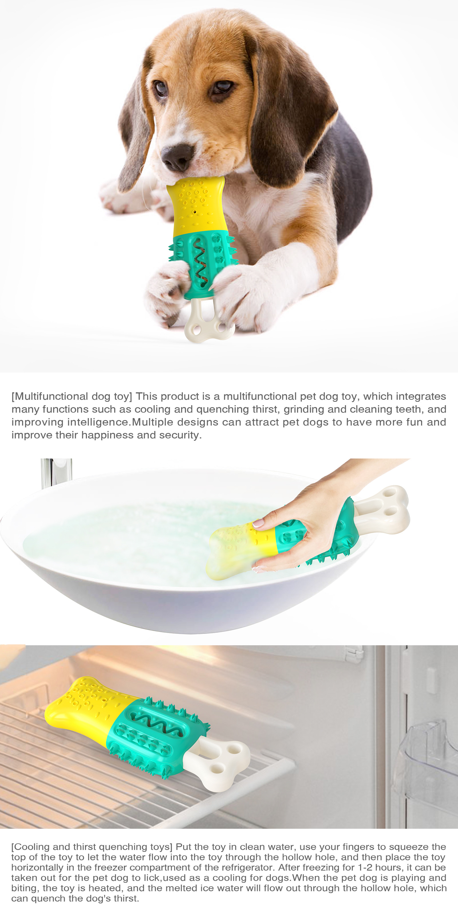 Multifunctional Interactive Pet Toys Popsicle Shaped Rubber Molar Stick 154g ODM
