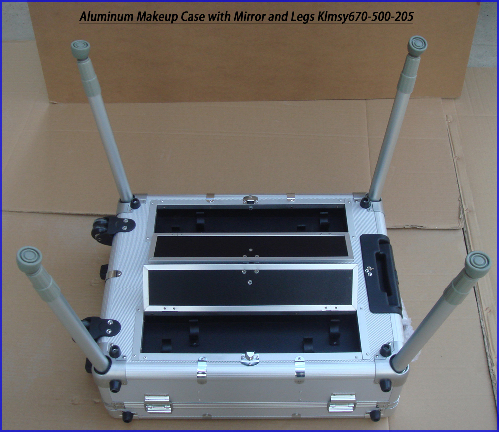 Aluminum Makeup Case with Mirror and Legs KLMSY670-500-205