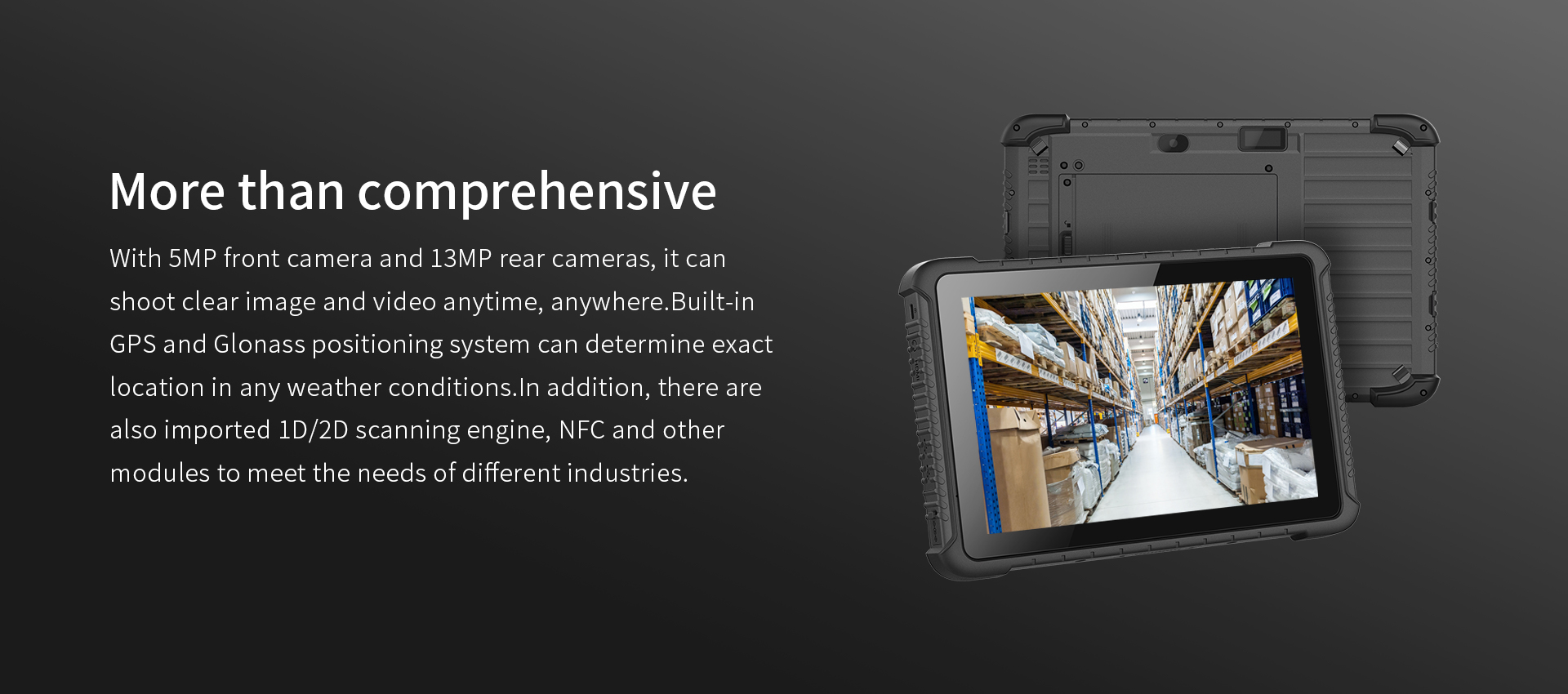10.1" Octa Core 4G Android Rugged Tablet with IP65 Drop Resistance and Black Color