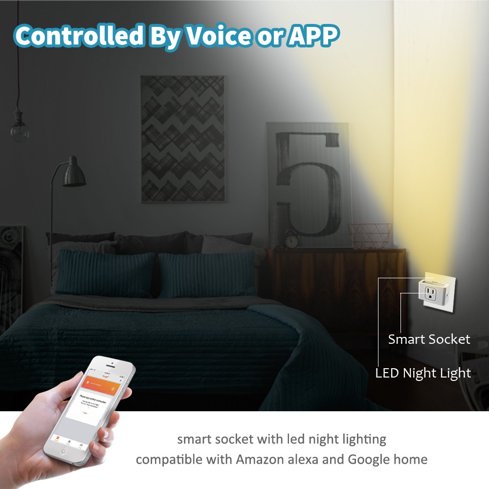Alexa US Standard Remote Plug Socket , Wifi Wall Socket With Energy Monitoring