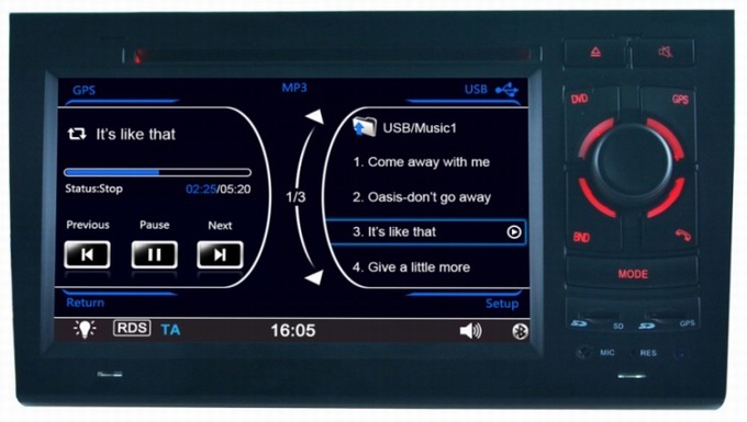 Ouchuangbo multimedia gps stereo navi for Audi A4 2002-2008 steering wheel control SD USB