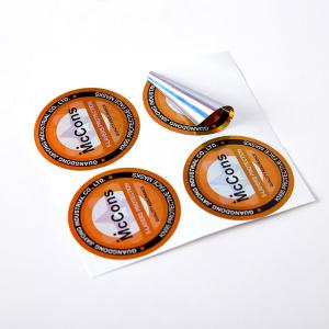 China Custom Made Business Round Sticker Labelsr CMYK 4 Color Offset Printing on sale