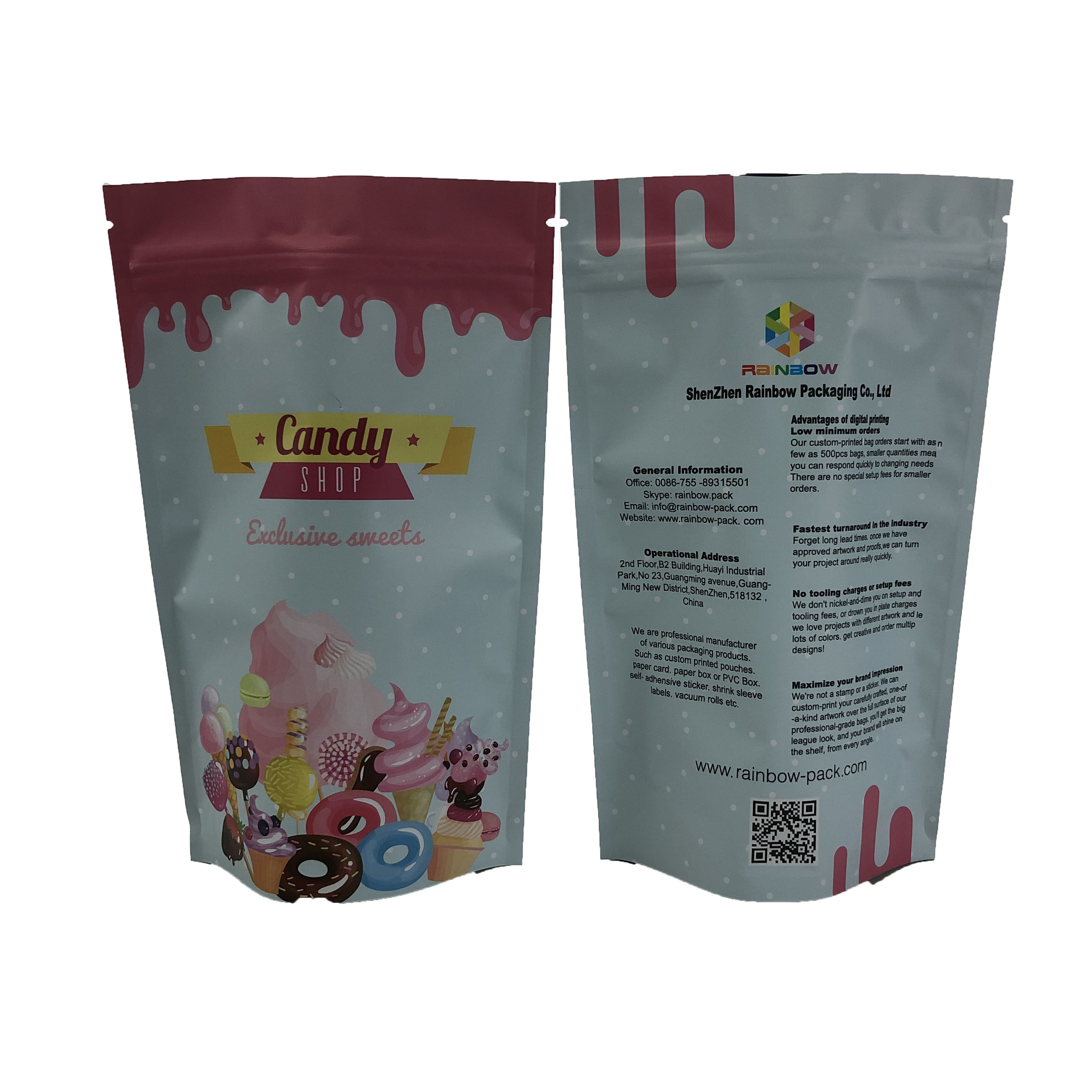 Customized Fashion Pack Plastic Foil Pouch Bag with Smell Proof Function and Custom Logo