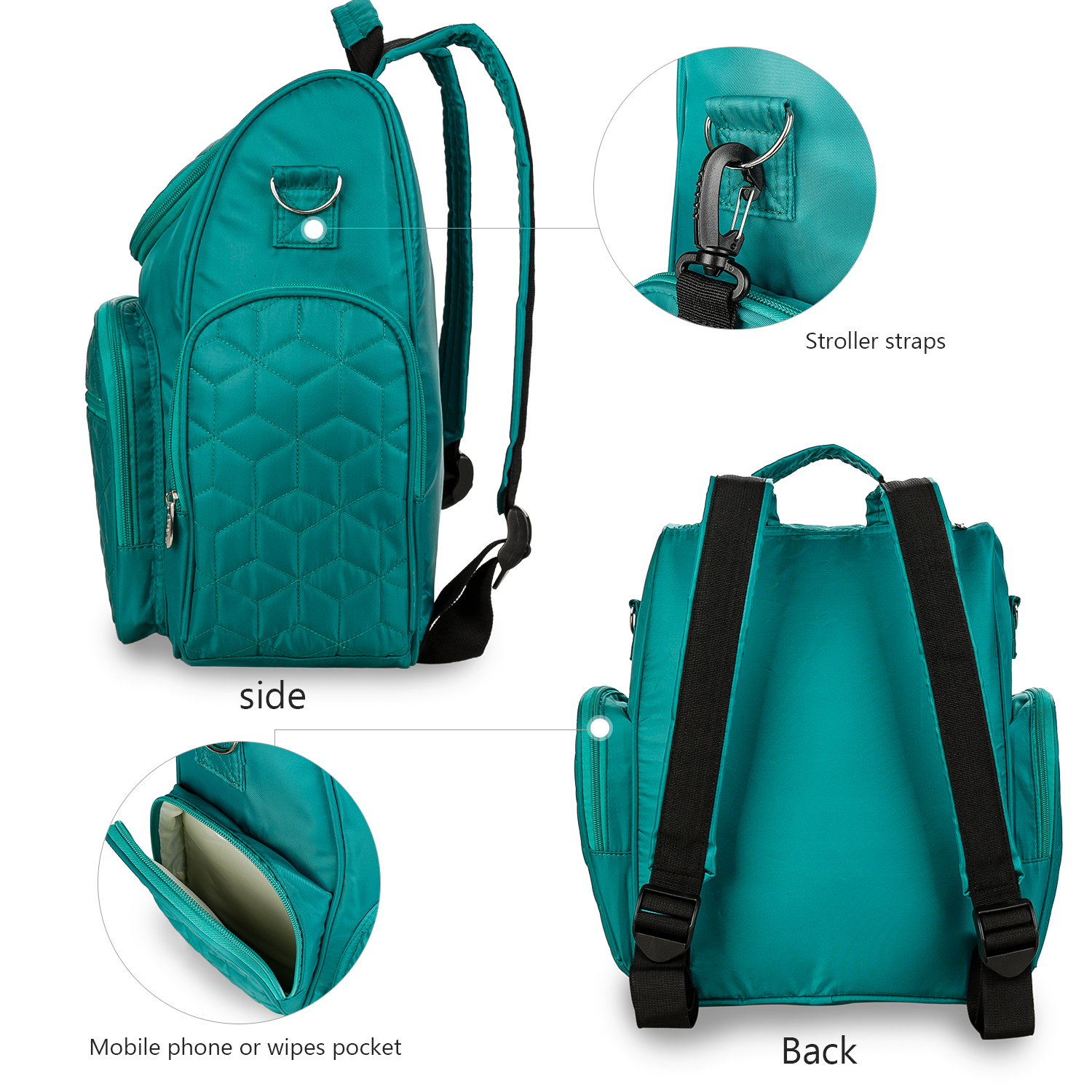 Waterproof Maternity Bag Baby Diaper Bag Large Multifunction Travel Backpack with Bottle Bag stroller strap foe Mom&Dad