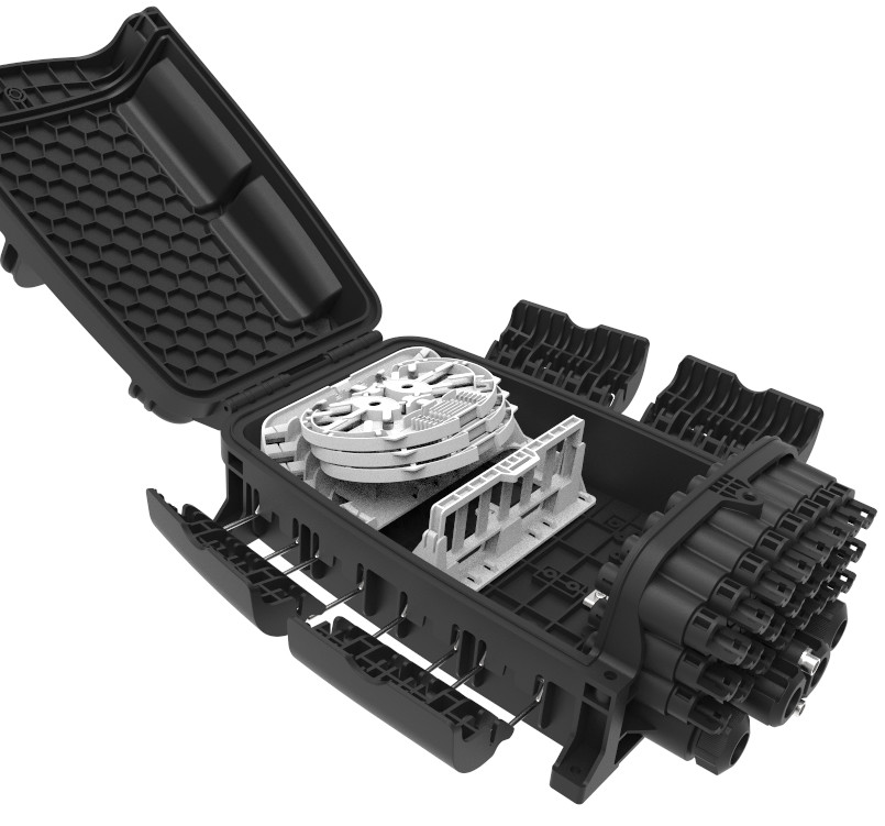 GFS-24QX Fiber Distribution Box IP68 378*255*116mm max 72cores 24 household aerial/wall/pole-mounted