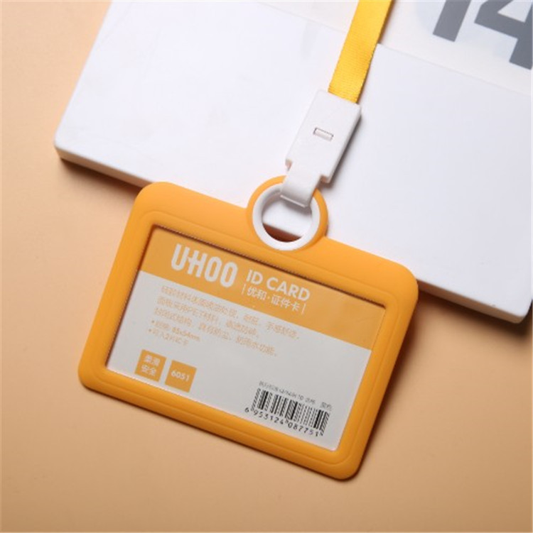 Hands-Free Convenience Customized ID Card Holder with Non-Toxic Soft Silicone Lanyard
