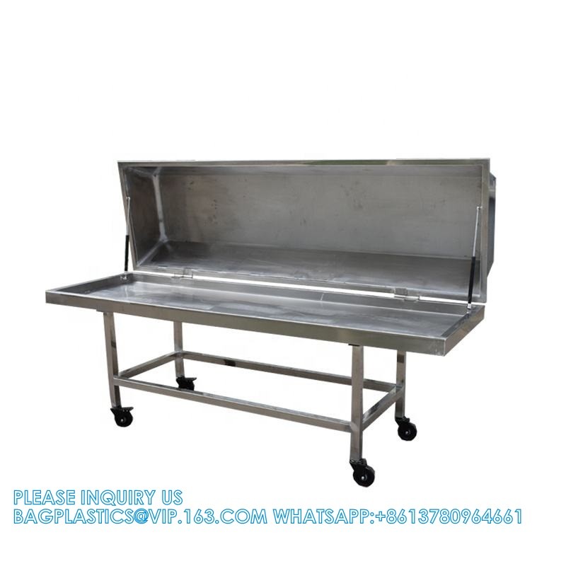 High Quality Stainless Steel Material Mortuary Trolley With Cover For Funeral Service Equipment