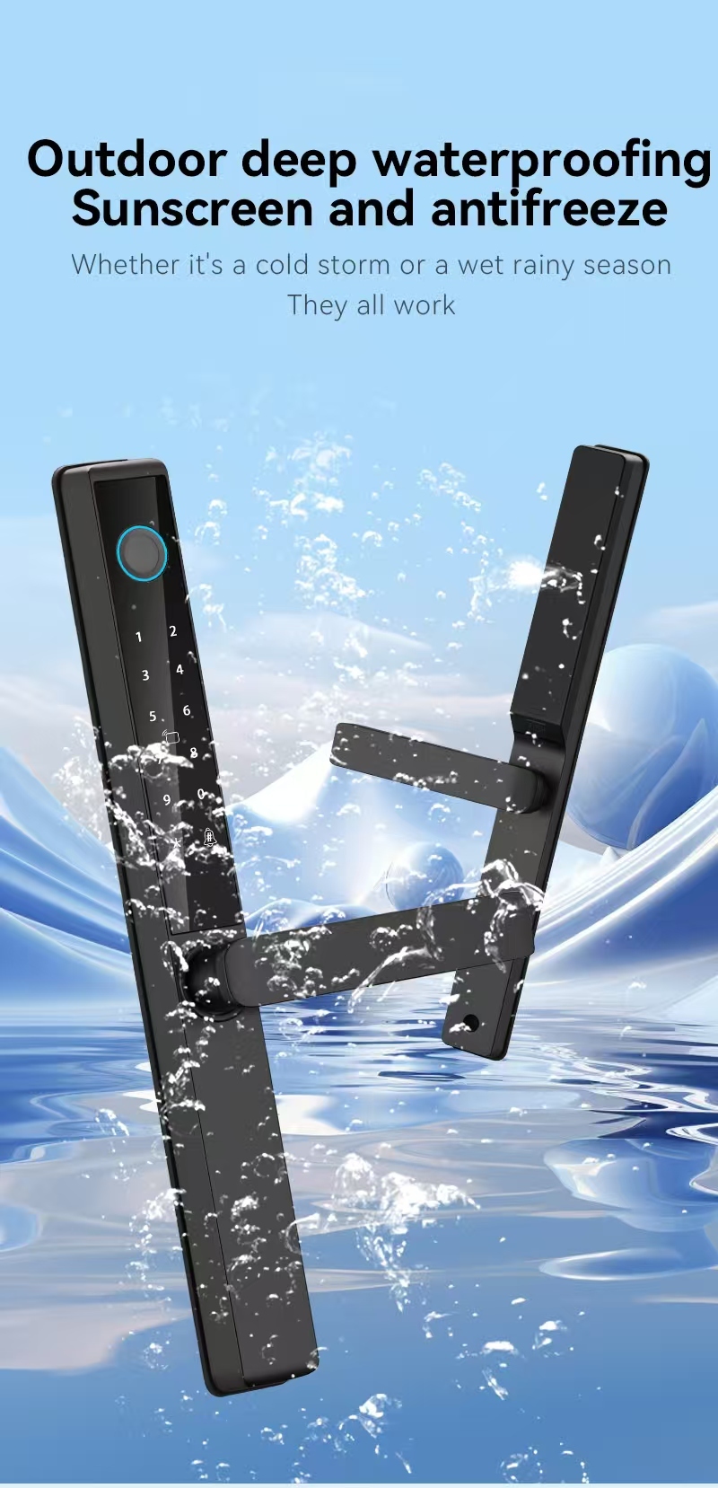 Outdoor Waterproof TTlock Tuya Wifi Smart Lock Card Finger Print Password Sliding Aluminum Door Lock