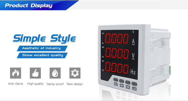 CN-UIF33 96*96 mm Single Phase A&V&Hz Multi Meter for electrical panels