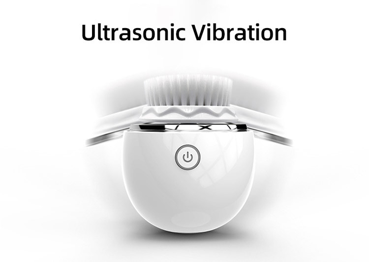Wireless Charging IPX6 250mAh Sonic Silicone Facial Cleansing Brush