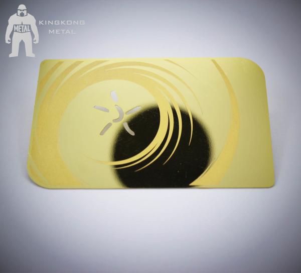 Waterproof Gold Metal Business Cards , Bronze Plating Metallic Gold Card
