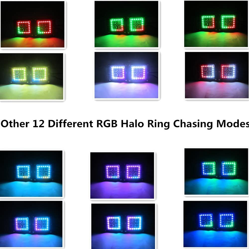 Mini RGB Vehicle LED Work Lights 3 Inch 4x4 Led Pod Light Decoration