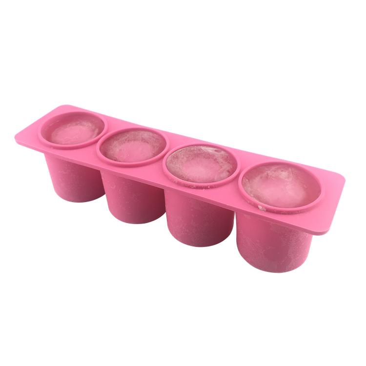 4 Cubes Soft High Quality Silicone Ice Shot Glass Mold Colorful Fancy Ice Shot Cup Ice And Snack Maker