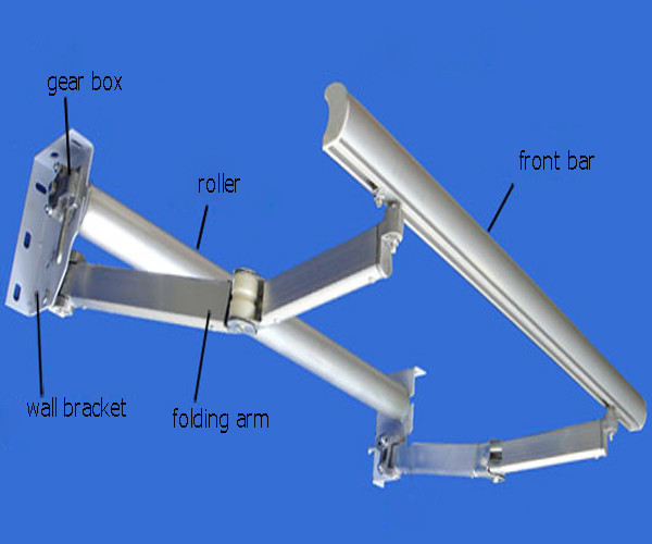 Outdoor Waterproof Manual or Motorized Retractalbe Folding Arm Awning