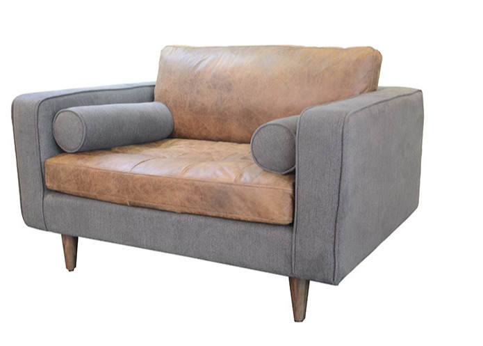 L224cm Three Seater Leather Couch Vintage Leather Sofas For Hotel Office