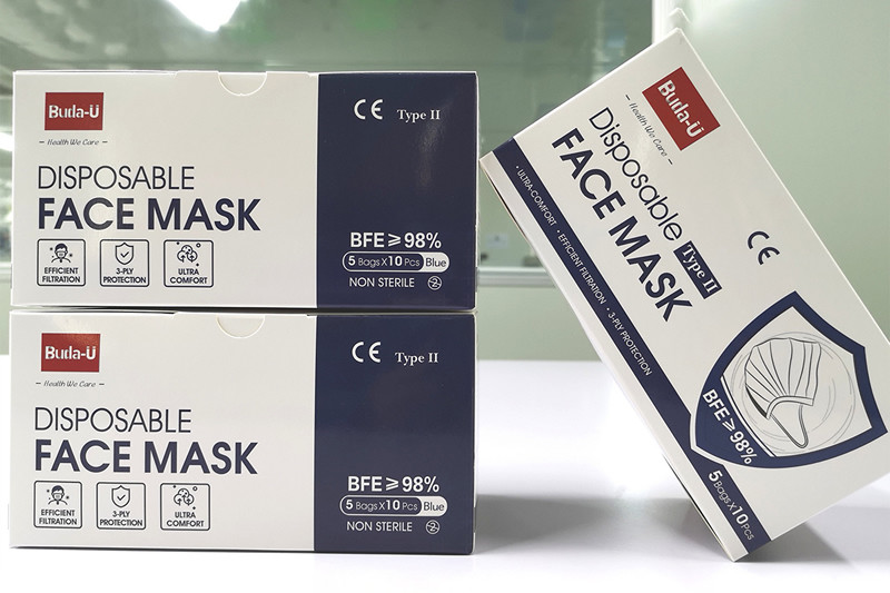 ASTM Level 2 Medical Particulate Respirator Mask With Ear Loops 50pcs/Box