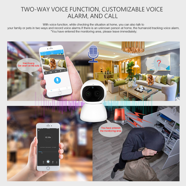 ABS Material Indoor Home Security Cctv Camera with Binocular lens Night Vision