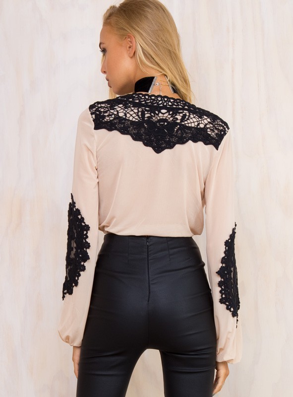 New fashion women tops puffed long sleeve ladies blouse designs