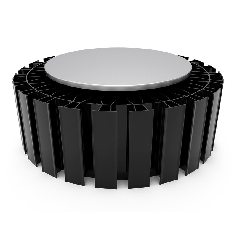LED Lighting 150W Aluminum Extrusion Heat Sink With Anodizing Black