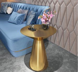 Buy cheap Contemporary design Round Gold stainless steel Bistro table Corner table Pub table for hotel Club Cafe product