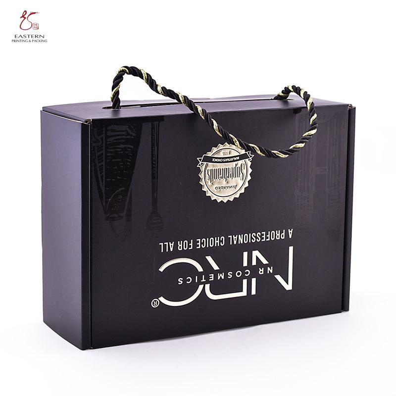 Empty Recyclable Mailer Corrugated Paper Box With Rope Handle