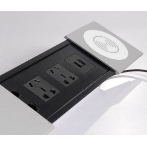 Aluminum Alloy Conference Table Socket Multimedia Information Box , Multi -