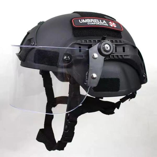 Military Helmet MICH2000 Helmet + Transparent Riot Helmet Protection Mask Police