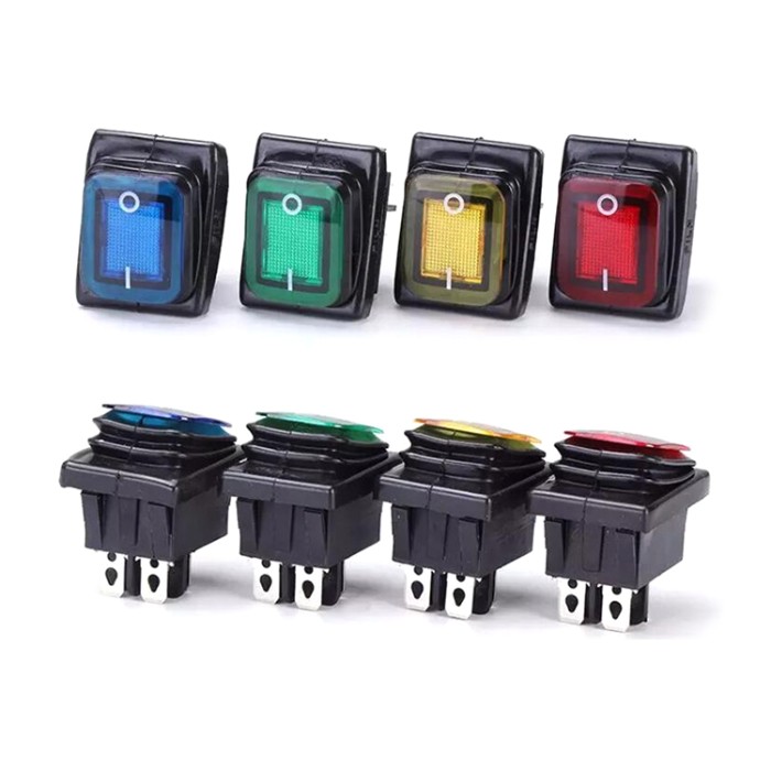 16A / 250V Heavy Duty 4 Pin DPST IP67 Sealed Waterproof T85 Auto Boat Marine Toggle Rocker Switch With LED