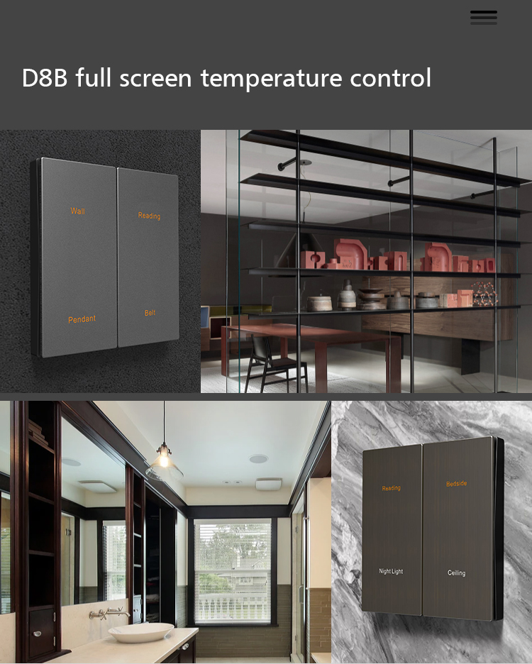 D8B Metal Wall Switch Zigbee Tuya APP Control 1 / 2 / 3 Button Wall Switch