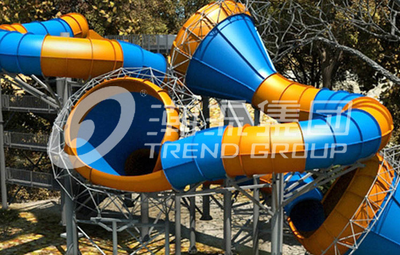 Funny Fiberglass Water Slides Height 16m Tantrum Valley Capacity 480 Riders / h for Water Park
