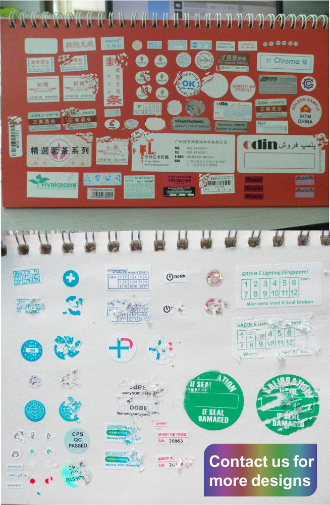 Warranty Date Destructible Vinyl Stickers For Mobile Phone Electronic Products